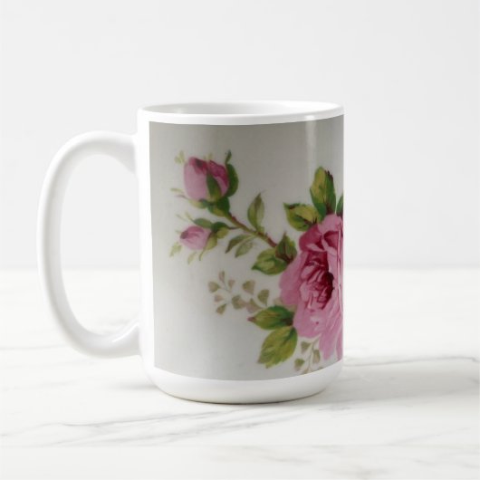 Mug Élégance de la rose rose (Gauche)
