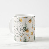 Mug Élégance de Noël : Monogrammé nouvellement marié (Devant gauche)