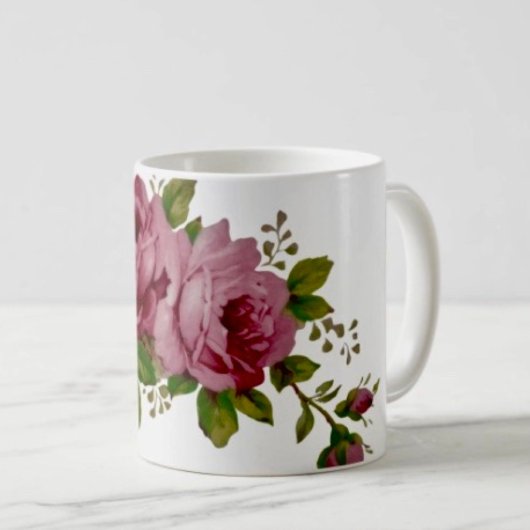 Mug Élégance de rose chou frisée vintage