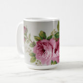 Mug Élégance de rose rose (Devant gauche)