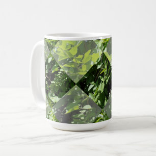Mug Élégance d'émeraude : Feuilles verts en coupe diam
