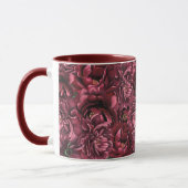 Mug Élégance des fleurs bordeaux (Gauche)
