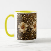 Mug Elégance d'or : Hibiscus d'or Shimmer (Gauche)
