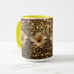 Mug Elégance d'or : Hibiscus d'or Shimmer