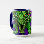 Mug Élégance Dragon Vert Émeraude (Devant gauche)
