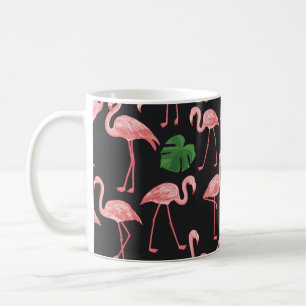 Mug Élégance Flamant rose : Fusion Monstera Vintage.