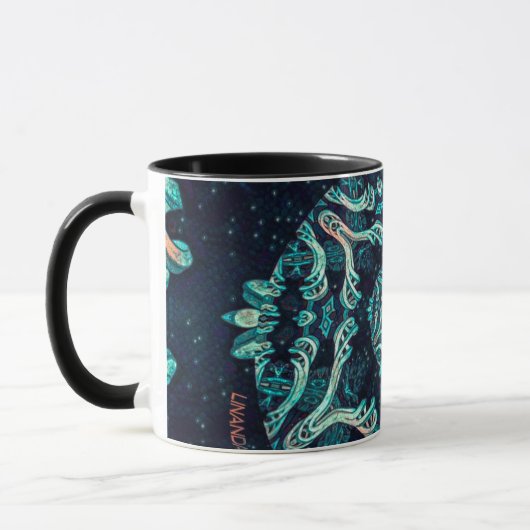 Mug Élégance fractale foncée Spiral (Gauche)
