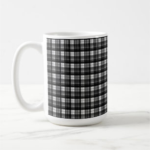 Mug Élégance Intemporelle : Tartan Noir Et Blanc Class