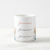 Mug Elégance rustique Nom floral Couleurs douces perso (Centre)