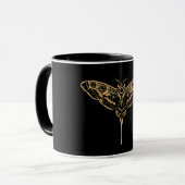 Mug Élégance Sombre Noir & Or (Devant gauche)
