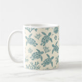 Mug Élégance sous-marine : Design de corail bleu (Gauche)