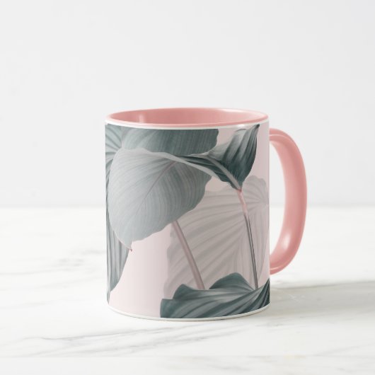 Mug Élégance tropicale au Pastel (Devant droit)