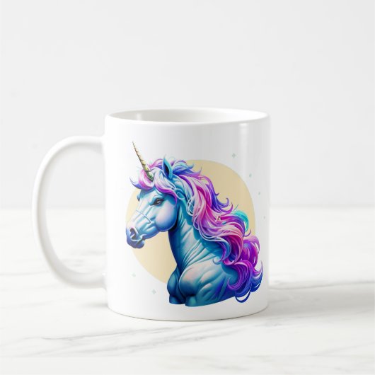 Mug Élégance Unicorne Lune (Gauche)