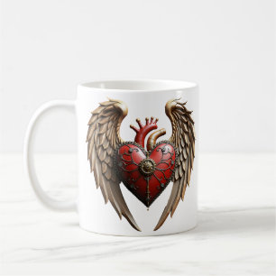 Mug Élégance vintage : une horloge et un cœur élégants