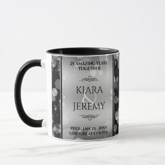 Mug Élégant 25e anniversaire de Mariage d'argent
