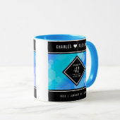 Mug Élégant 41ème anniversaire Mariage de Topaz Bleu (Devant droit)
