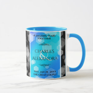 Mug Élégant 41ème anniversaire Mariage de Topaz Bleu