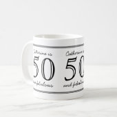 Mug Elégant 50 et Fabuleux Nom personnalisé Anniversai (Devant gauche)