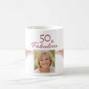 Mug Elégant 50 & Incroyable Rose Gold Photo Anniversai