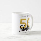 Mug Elégant 50e anniversaire 50 et Fab personnalisé (Devant droit)