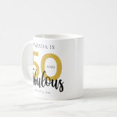 Mug Elégant 50e anniversaire 50 et Fab personnalisé (Devant gauche)