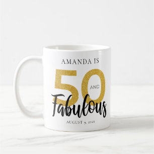 Mug Elégant 50e anniversaire 50 et Fab personnalisé
