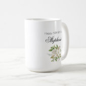 Mug Élégant 50e anniversaire Floral blanc (Devant droit)