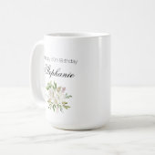 Mug Élégant 50e anniversaire Floral blanc (Devant gauche)