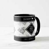 Mug Élégant 60e anniversaire de Mariage de diamant (Devant droit)