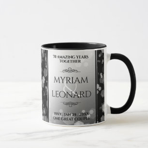 Mug Élégant 70e anniversaire de Mariage Platinum