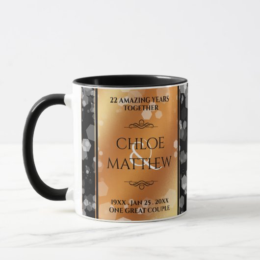 Mug Élégant 7e 22e 49e anniversaire de Mariage de cuiv (Gauche)