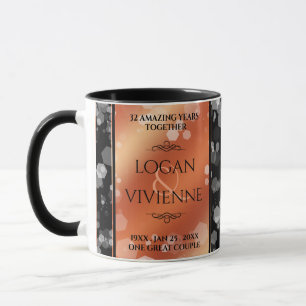 Mug Élégant 8ème 32ème anniversaire de Mariage de bron