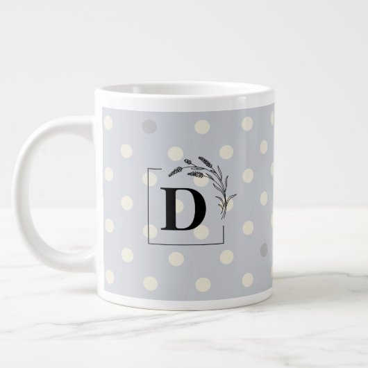 Mug Élégant à Monogramme et à Points – Cadeau Pers (Gauche)
