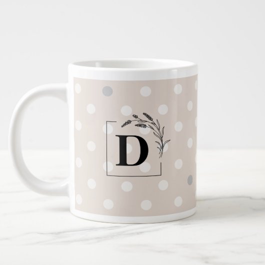 Mug Élégant à Monogramme et Points – Cadeau Person (Gauche)