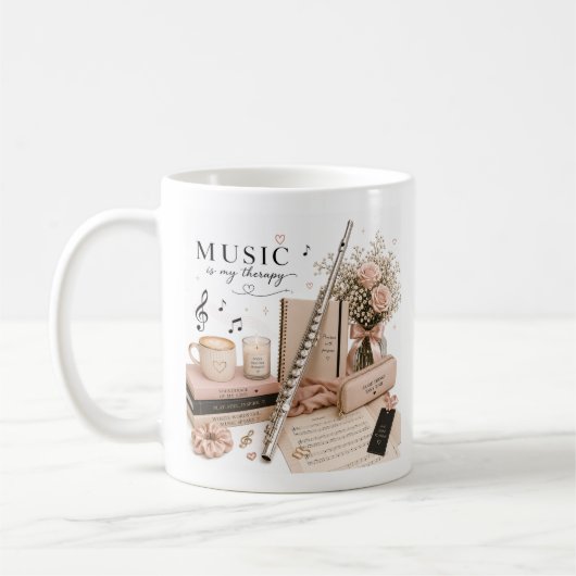 Mug Élégant à motif de flûte (Gauche)