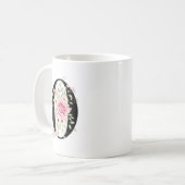 Mug Elegant Alphabet Coffee Cup with Pink Rose Design (Devant gauche)