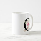 Mug Elegant Alphabet Coffee Cup with Pink Rose Design (Devant droit)
