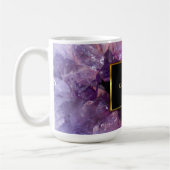 Mug Élégant améthyste violet gemstone geode monogrammé (Gauche)