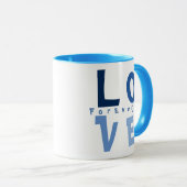 Mug Elégant AMOUR Personnalisé, Nom en Typographie Ble (Devant droit)