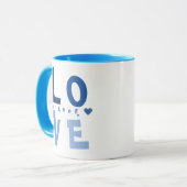 Mug Elégant AMOUR Personnalisé, Nom en Typographie Ble (Devant gauche)