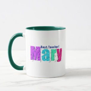 Mug Elégant amusant "Mary" coloré sur gouttes d'eau, B