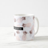 Mug élégant ananas en marbre blanc rose d'or (Devant droit)