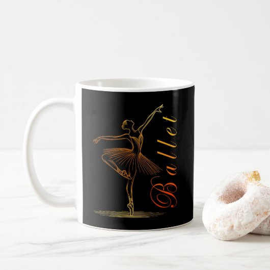 Mug Élégant aperçu d'un ballet de Ballerina (Avec donut)