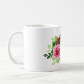 Mug Elégant aquarelle bouquet floral Monogramme (Gauche)