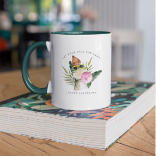 Mug Élégant Aquarelle Cute Dinosaur   Musique monogram