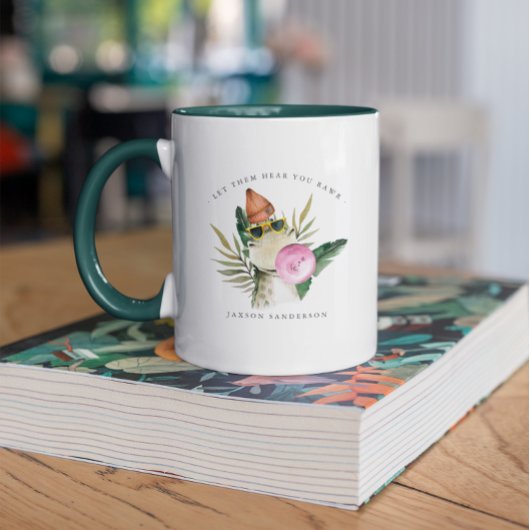 Mug Élégant Aquarelle Cute Dinosaur | Musique monogram