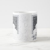 Mug Élégant Arabesque pour Mariage | Noir & Blanc (Devant)