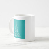 Mug élégant arbre de Noël blanc et turquoise (Devant gauche)