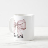 Mug Elégant arc rose Nom personnalisé (Devant gauche)