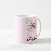 Mug Elégant arc rose Nom personnalisé (Devant droit)